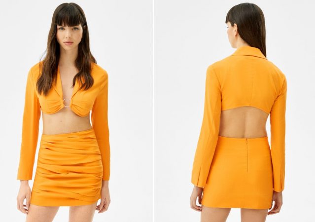 Falda mini pliegues de Bershka