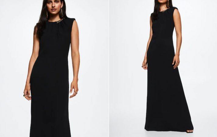 El vestido negro más bonito de Mango que está a punto de agotarse 38 Merca2.es Vestido largo con abertura en espalda