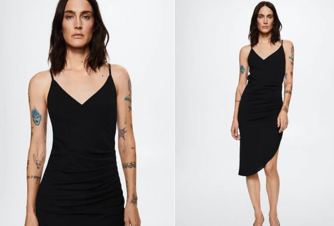 El vestido negro más bonito de Mango que está a punto de agotarse 39 Merca2.es Vestido con detalle fruncido