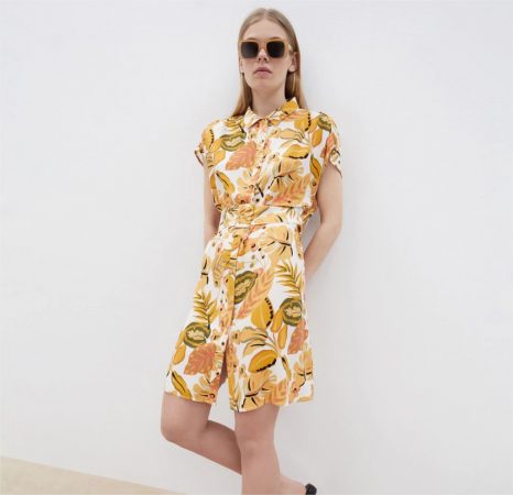 vestido camisero estampado