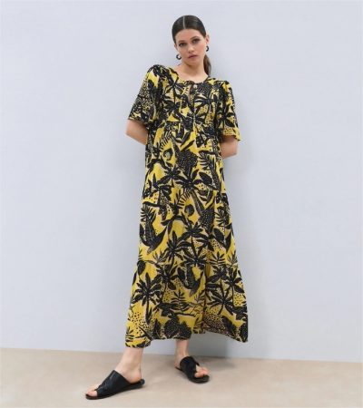 vestido midi manga corta formula joven el corte ingles