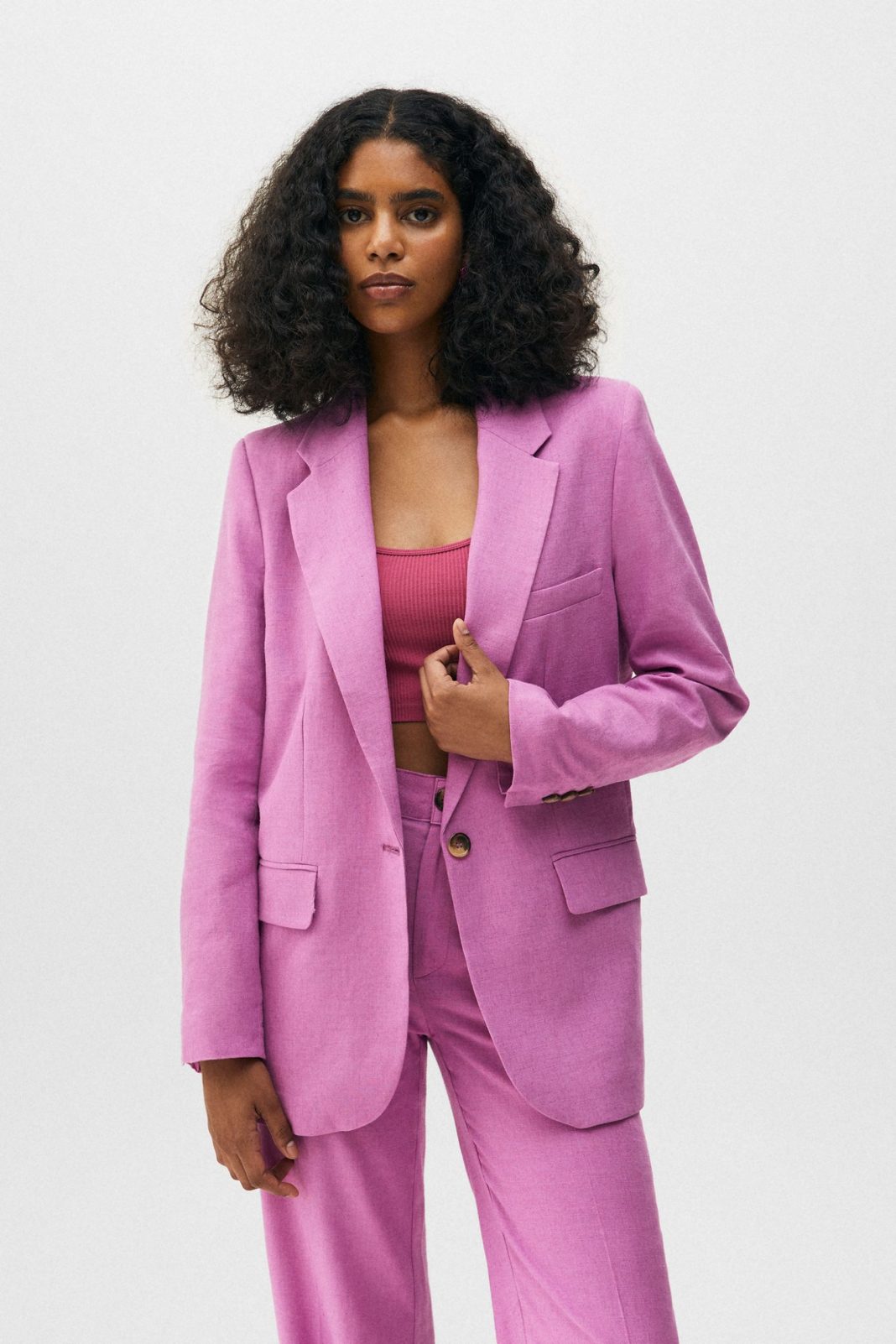 Blazer tejido rústico oversize