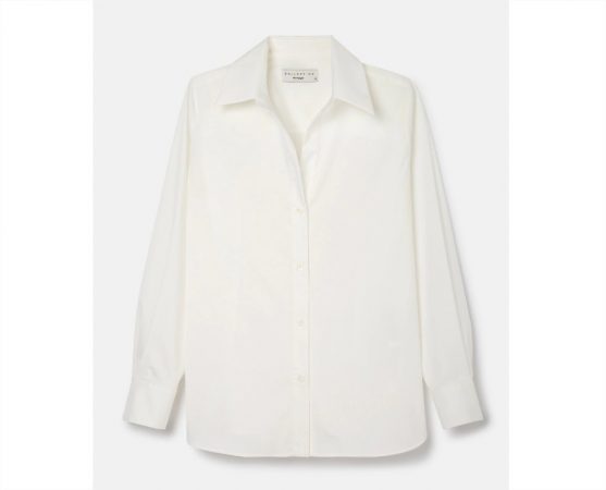 Blusa popelín lisa de mujer