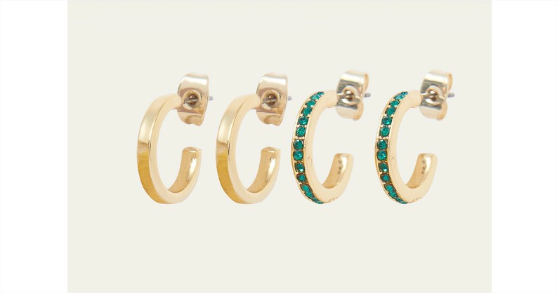 Pack de pendientes de aro pequeños con circonita