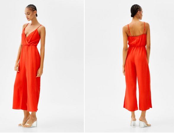 Mono culotte con lino escote cruzado