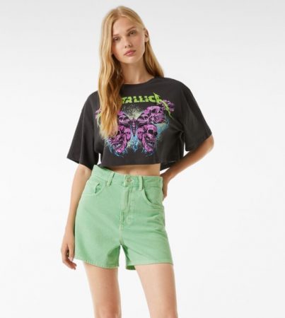 Short denim mom de Bershka