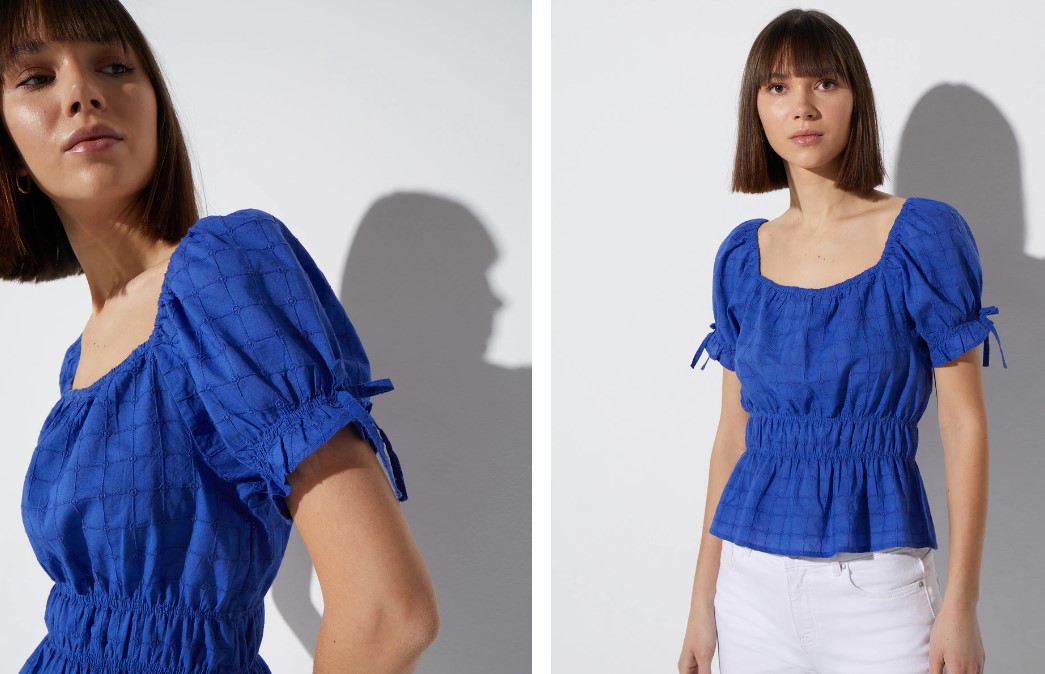 Top liso con manga corta