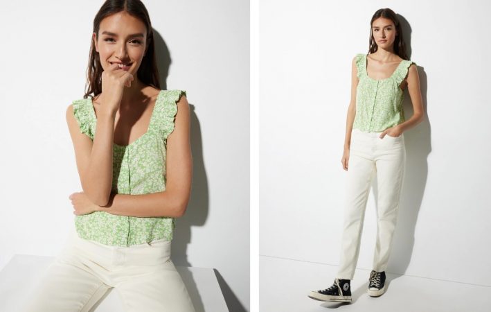 Top manga corta con estampado