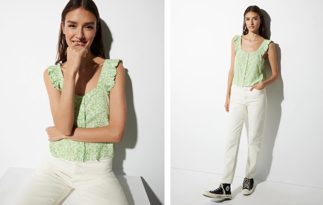 Top manga corta con estampado