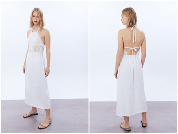 Vestido crochet de tirantes de Sfera