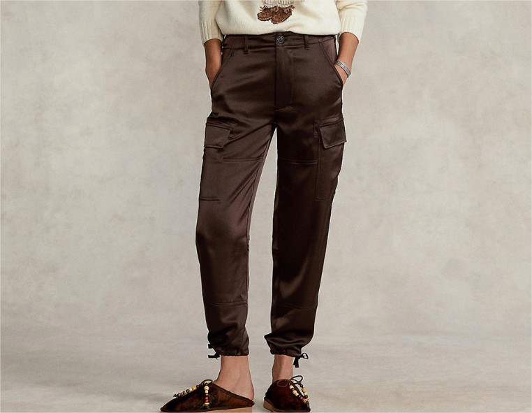 pantalon cargo efecto satinado