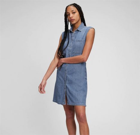 vestido corto sin mangas gap