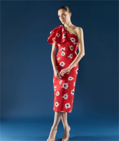 vestido flores asimetrico