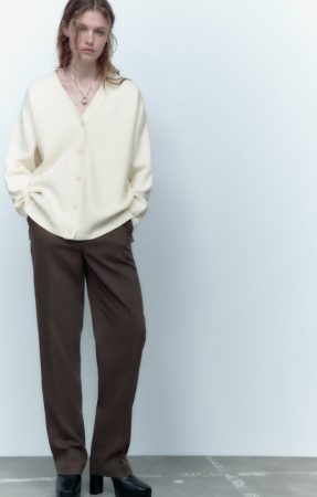 Chaqueta punto con escote pico