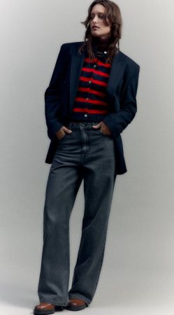 Chaqueta punto rayas de Zara