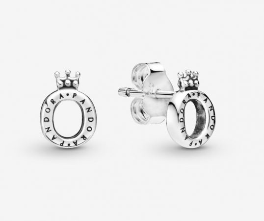 Pendientes de botón Corona O brillante