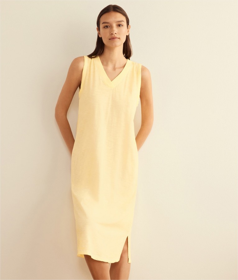 vestido largo con bolsillos enfasis el corte ingles