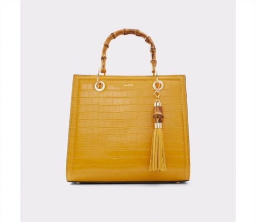 Bolso de mano de mujer Aldo en color mostaza con cierre de cremallera el corte inglés