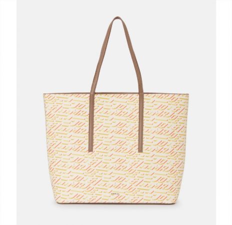 Bolso shopper reversible en blanco roto con logos y topo el corte inglés