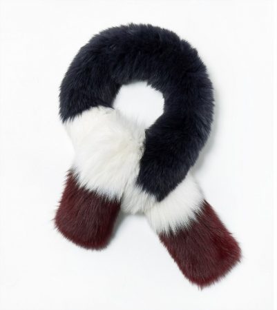 Bufanda de pelo de zorro tricolor