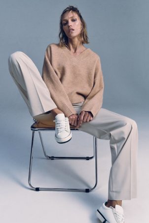 Jersey punto soft marrón de Zara