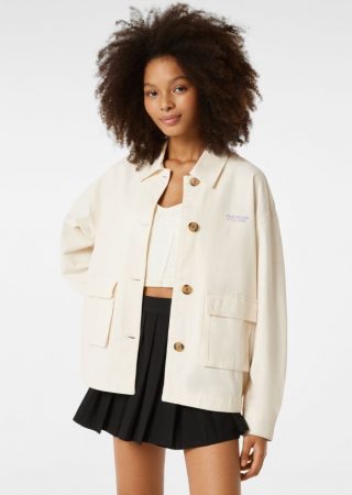 Cazadora trucker de algodón con print