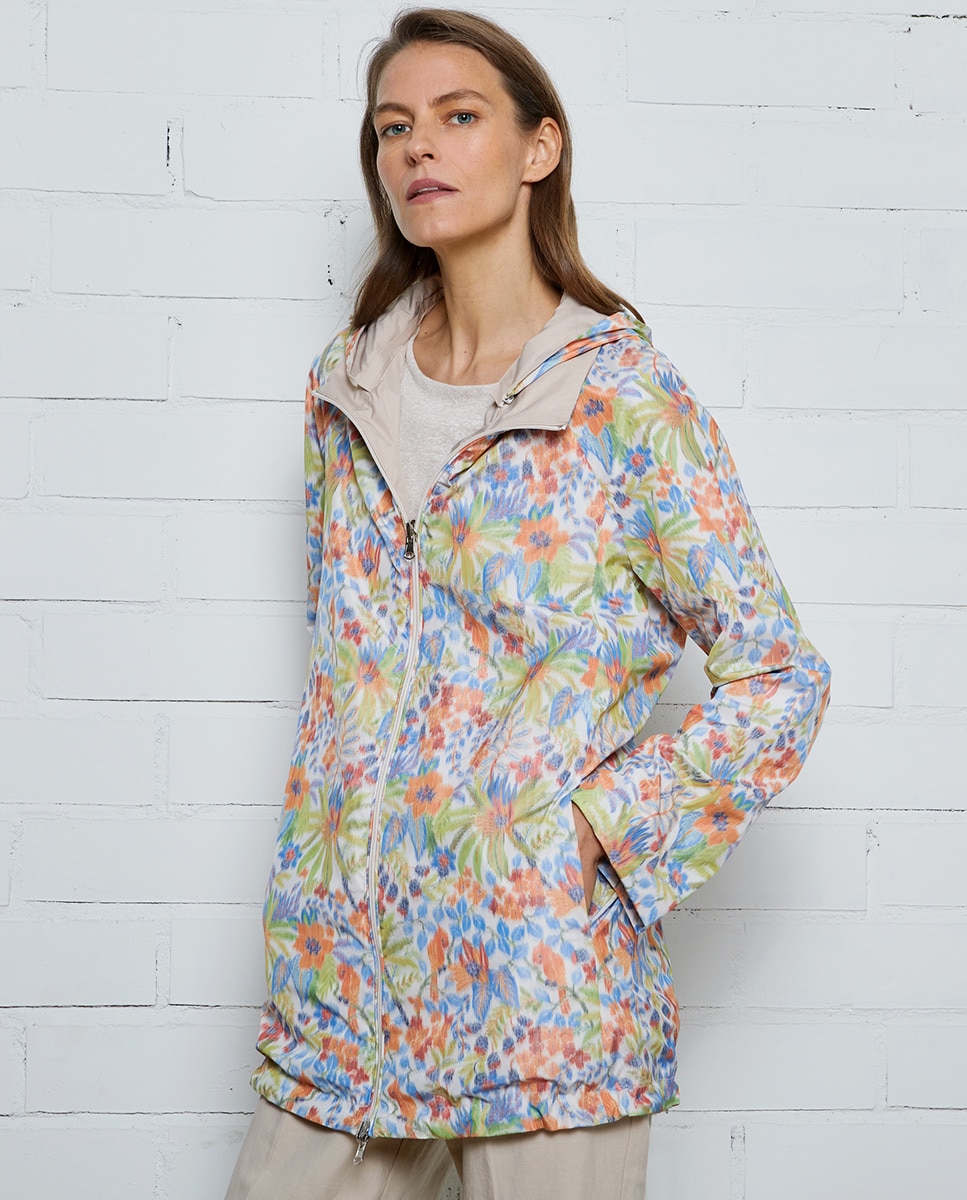 parka reversible estampada