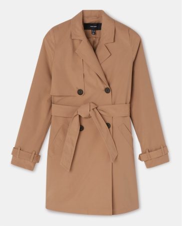 Gabardina de mujer corta con bolsillos