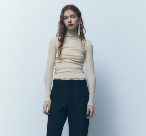 Camiseta algodón ondas de Zara