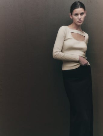 Camiseta cut out canalé de Zara