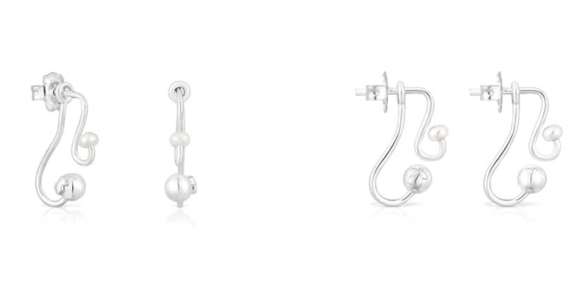 Los aros de Tous que están arrasando por solo 35 euros 26 Merca2.es Pendientes dos piezas de plata y perlas cultivadas Tsuri