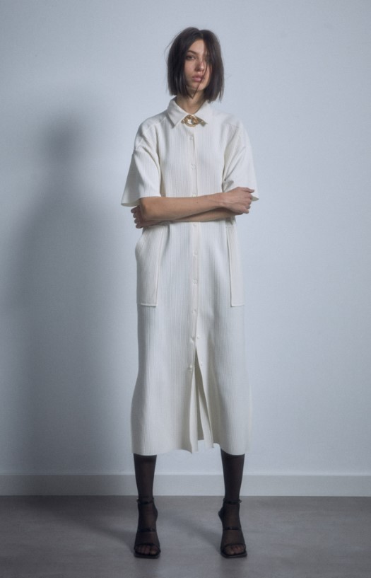 Vestido coordinado tableado