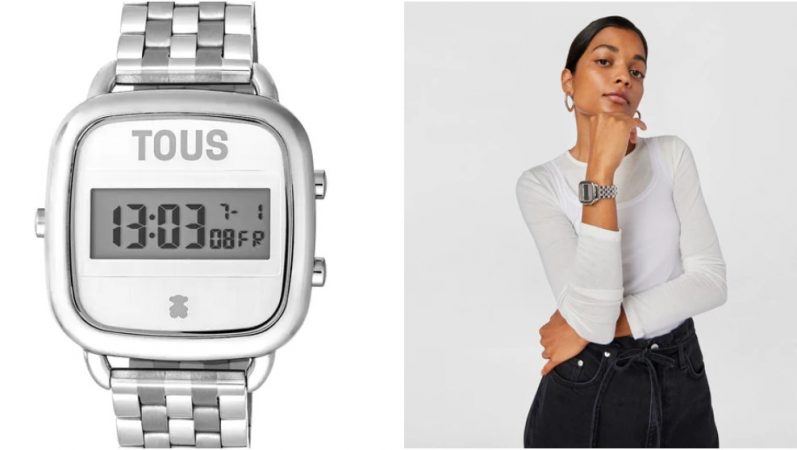 Reloj digital con brazalete de acero D-Logo