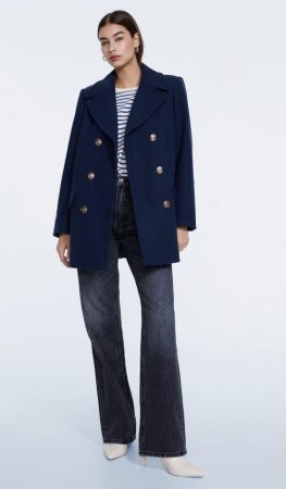 Abrigo medio paño con botones metálicos
