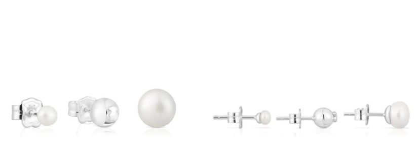 Los aros de Tous que están arrasando por solo 35 euros 31 Merca2.es Pack de tres pendientes de plata y perlas cultivadas Tsuri