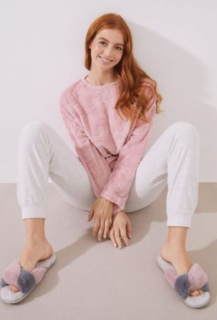 Pijama largo polar logo A Neighbor Blonde