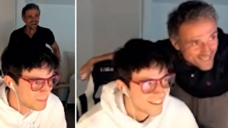 Luis Enrique se cuela en el Twitch de su hijo