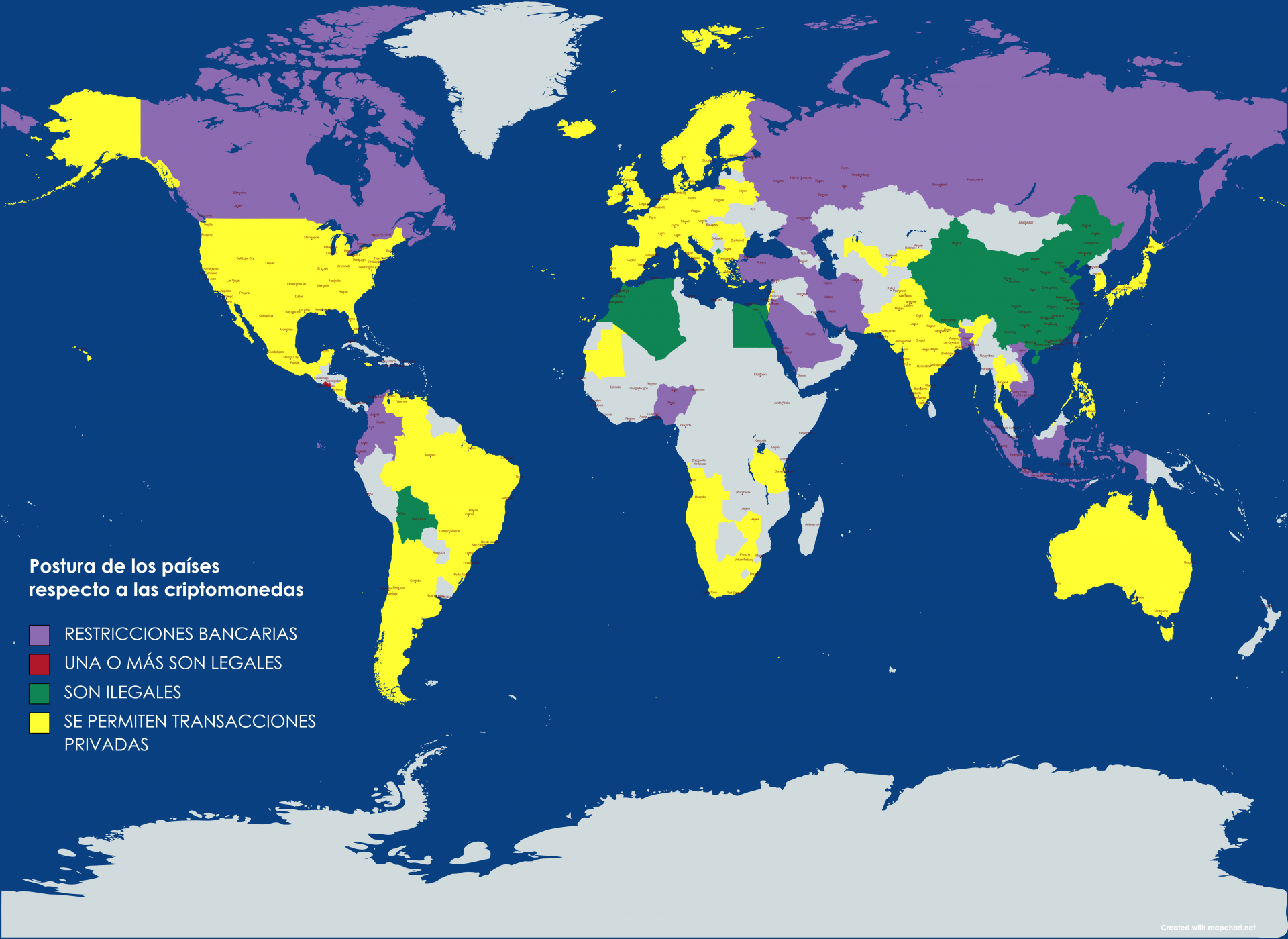 De China a Nepal: los países donde están prohibidas las criptomonedas 1 Merca2.es Postura de los pa ses respecto a las criptomonedas 1 Merca2.es
