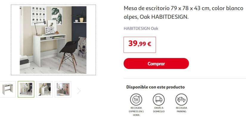 Alcampo tiene una mesa ideal para darle un toque renovado a tu salón 17 Merca2.es Mesa de escritorio color blanco alpes de Alcampo