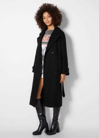 Abrigo trench de lana