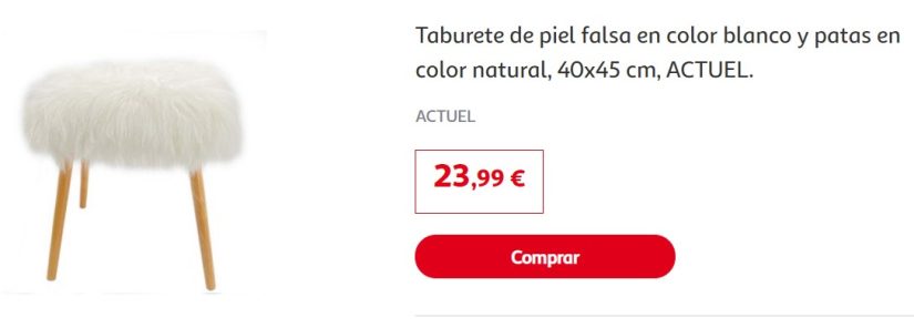 Alcampo tiene una mesa ideal para darle un toque renovado a tu salón 23 Merca2.es Taburete de piel falsa de Alcampo