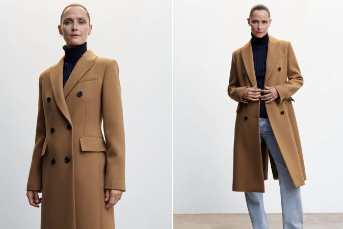 Abrigo de lana entallado de Mango