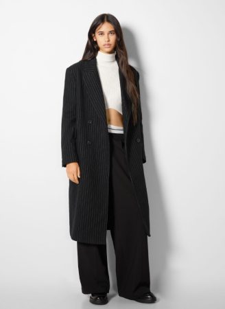 Abrigo lana raya diplomática y corte masculino