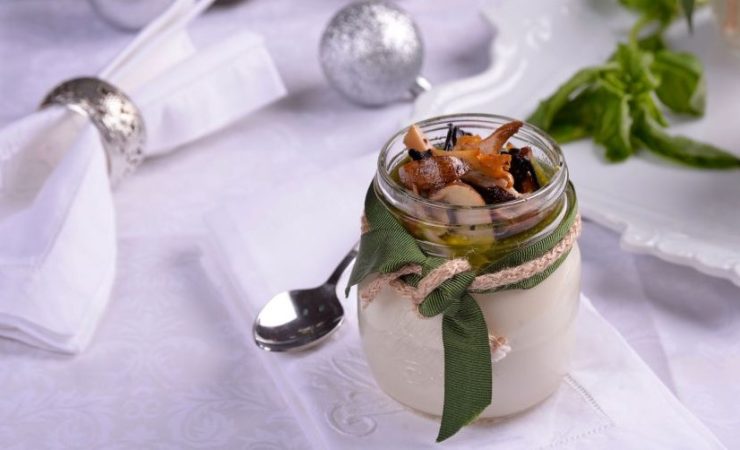 Panna Cotta de parmesano y pesto