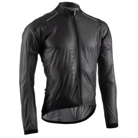 Chubasquero Ciclismo Hombre Van Rysel Ultralight Negro de Decathlon