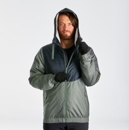 Abrigo de montaña y nieve impermeable Hombre Quechua Sh200 Warm caqui