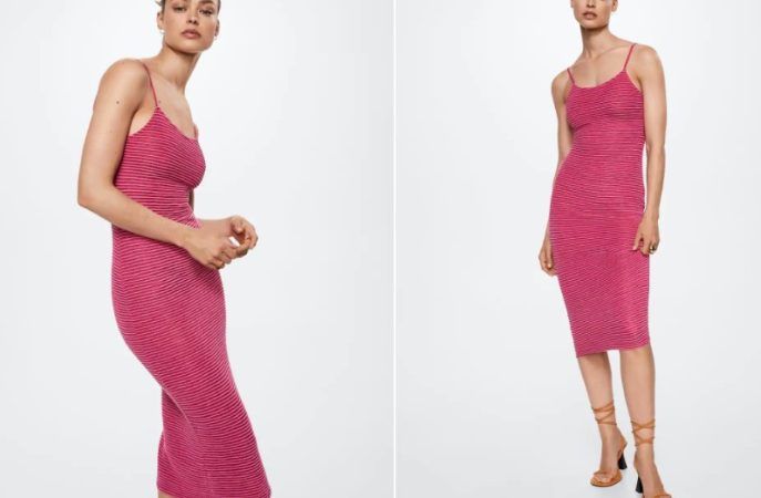 Vestido entallado con rayas