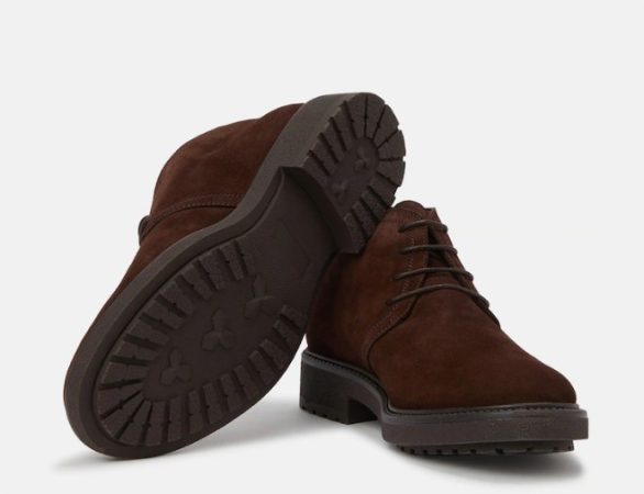 Botines de hombre en marrón oscuro de piel caña baja con cierre de cordones  en El Corte Inglés