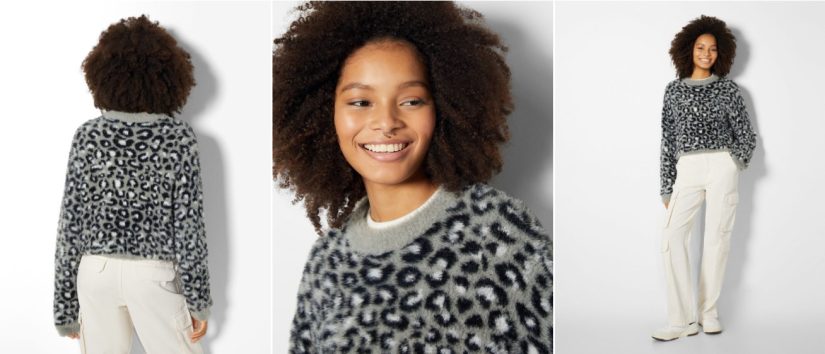 Jersey jacquard animal print