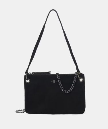 Bolso de hombro de mujer de ante en color negro transformable a bandolera Merca2.es